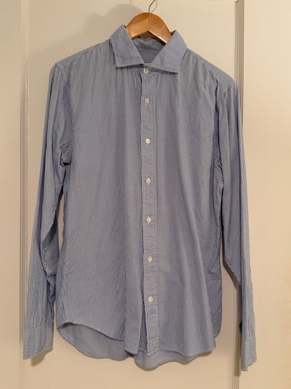 Jack Spade Blue and White Pinstripe Dress Shirt